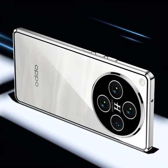 Pouzdro pro Oppo Find X8 Pro, Magnetic Dual Glass, stříbrné