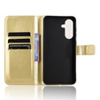 Klopové pouzdro pro Samsung Galaxy A56, Crazy Horse Wallet, zlaté