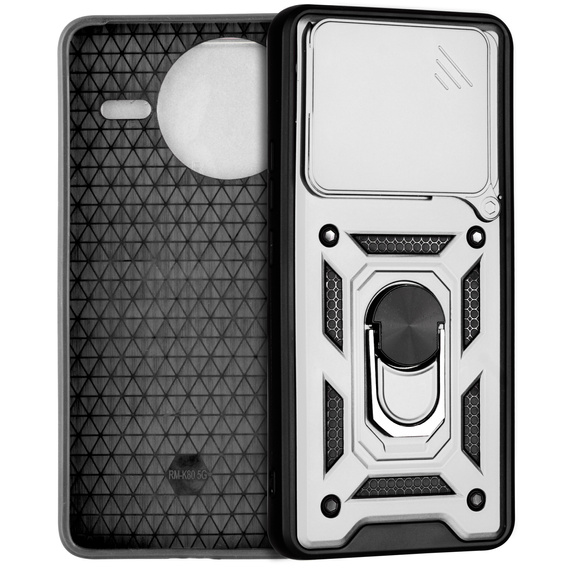 Pouzdro pro Xiaomi Poco F7 Pro, CamShield Slide, stříbrné