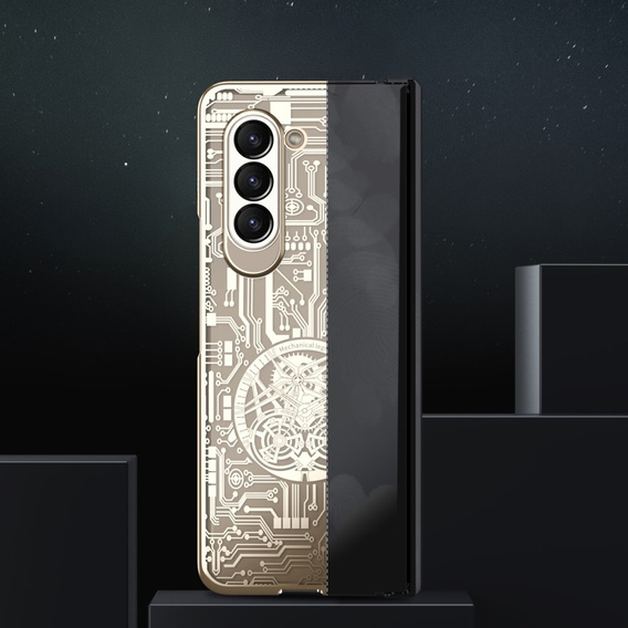 Pouzdro pro Samsung Galaxy Z Fold 5 5G, Mechanical Legend, zlaté