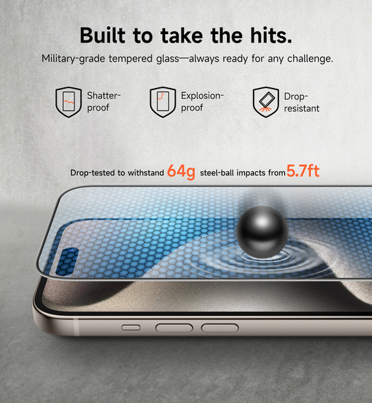 2x tvrzené sklo SURITCH pro iPhone 15 Pro