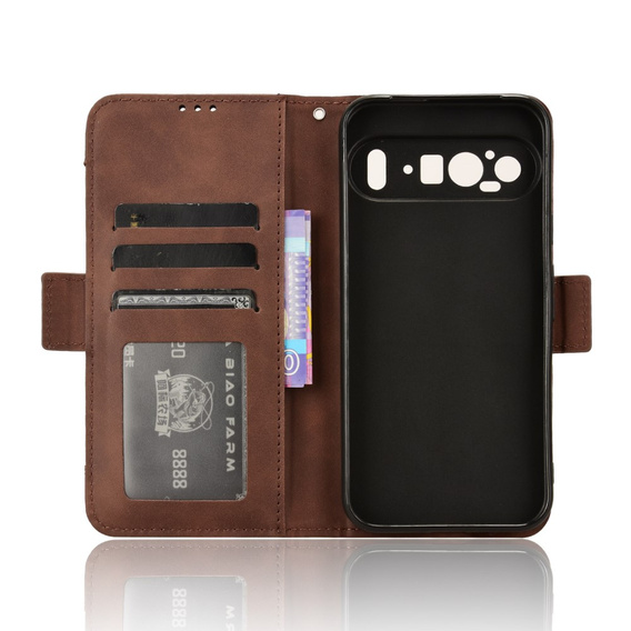 Klopové pouzdro pro Google Pixel 9 Pro XL, Card Slot, hnědé