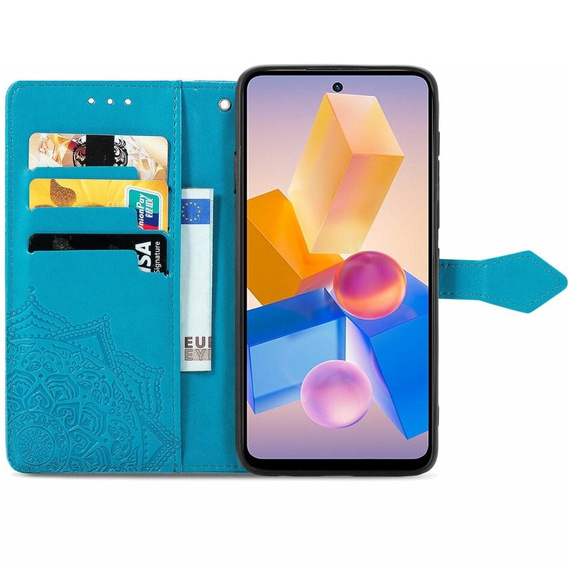 Klopové pouzdro pro Infinix Hot 40i, Mandala, modré