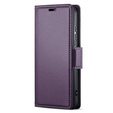 Pouzdro pro Samsung Galaxy S24 Ultra, ERBORD Glossy Litchi, flipová peněženka, fialové