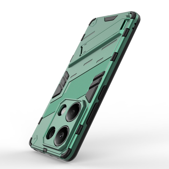 Pouzdro pro Xiaomi Redmi Note 13 Pro 4G / Xiaomi Redmi Note 14S / Xiaomi Poco M6 Pro 4G, Military kickstand, zelené