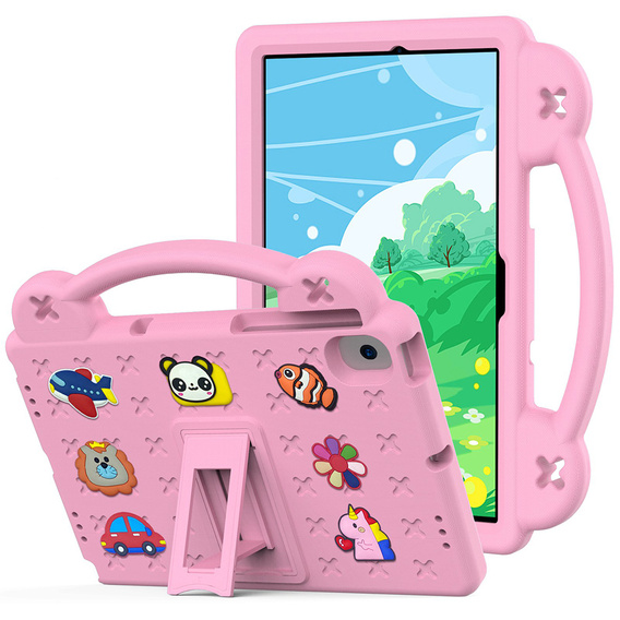 Dětské pouzdro pro Samsung Tab A8 10.5 X200 / X205, Cute Patterns, se stojánkem, růžové