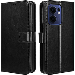 Klopové pouzdro pro Oppo Reno 13F / Oppo Reno 13FS, Crazy Horse Wallet, černé