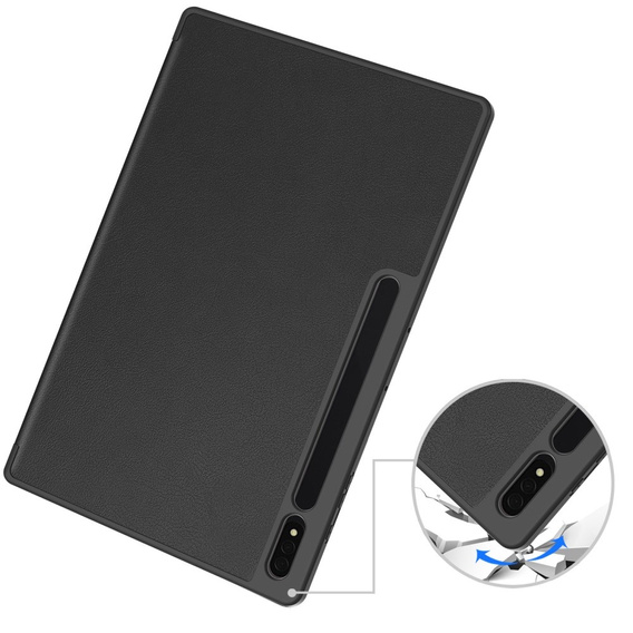 Pouzdro pro Samsung Galaxy Tab S10 Ultra, Smartcase s prostorem pro stylus, černé