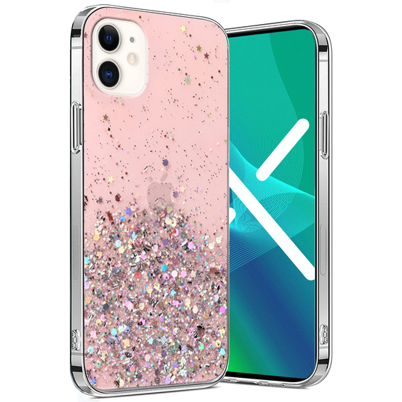 Pouzdro pro iPhone 11, Glittery, růžové