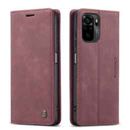 Pouzdro CASEME pro Xiaomi Redmi Note 10 / 10S, Leather Wallet Case, kaštanové
