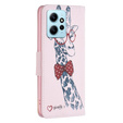 Klopové pouzdro pro Xiaomi Redmi Note 12 4G, Wallet, giraffe, růžové