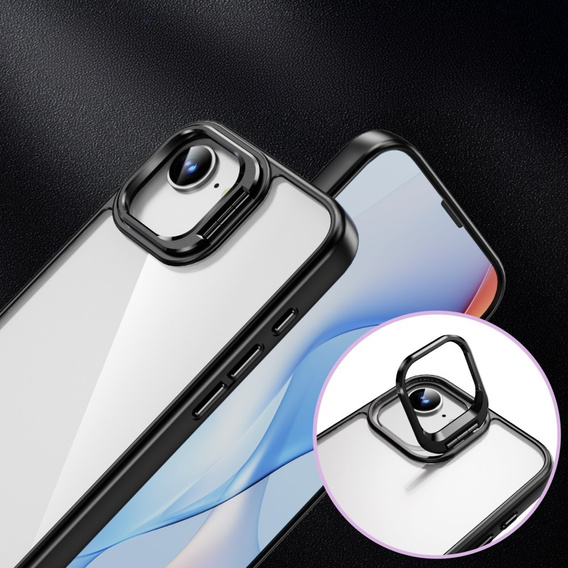 Pouzdro pro Iphone 16E, Kickstand Frame, transparentní / černé