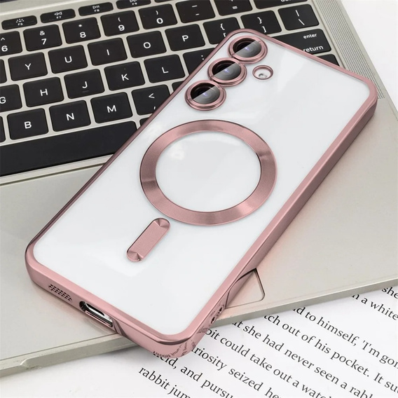 Pouzdro pro Samsung Galaxy A35 5G, Electro MagSafe, růžové + sklo na displej