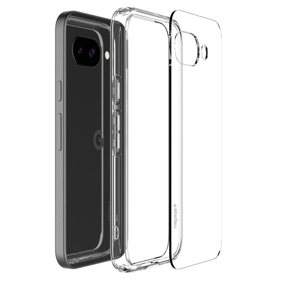 Pouzdro Spigen pro Google Pixel 9A, Ultra Hybrid, průhledné + 9H tvrzené sklo