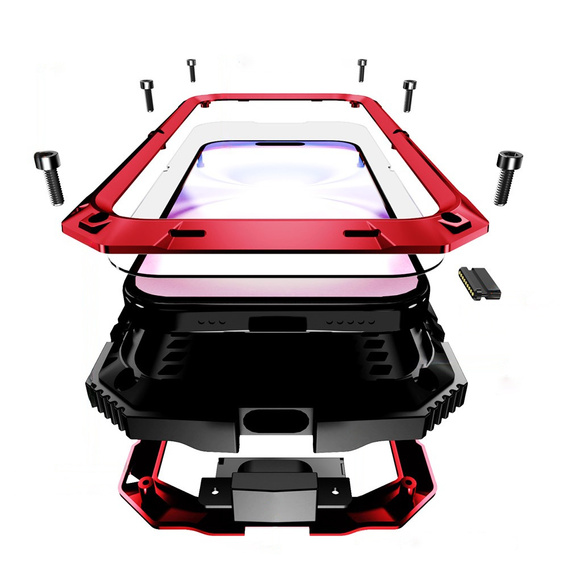 Pouzdro R-JUST s podstavcem a integrovaným sklem pro iPhone 17