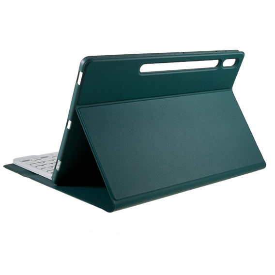 Pouzdro + klávesnice Galaxy Tab S7+ Plus / S8+ Plus /S7 FE T730 T733, Pen Slot, zelené