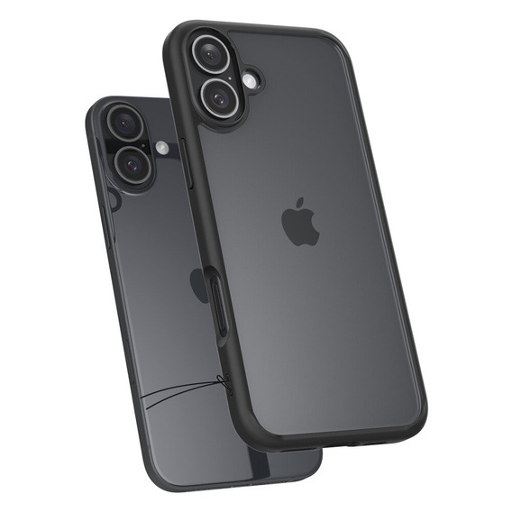 Pouzdro Spigen pro iPhone 16 Plus, Ultra Hybrid, černé + 9H tvrzené sklo