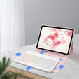 Pouzdro s podsvícenou bluetooth klávesnicí pro iPad 10.9 2022 (10 gen.), růžové