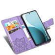 Klopové pouzdro pro Oppo Reno 14F, peněženka, Butterfly, fialové