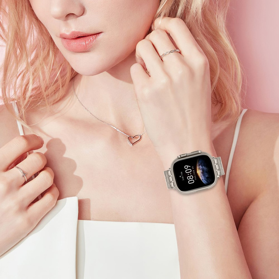 Ocelový náramek pro Apple Watch 1/2/3/4/5/6/7/8/SE/ULTRA 42/44/45/49 MM - béžový