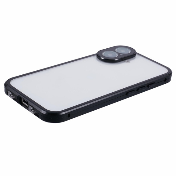 Pouzdro pro iPhone 16, Magnetic Dual Glass, černé