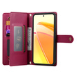 Klopové pouzdro pro Oppo Reno 13 5G, Wallet Zipper Pocket, červené