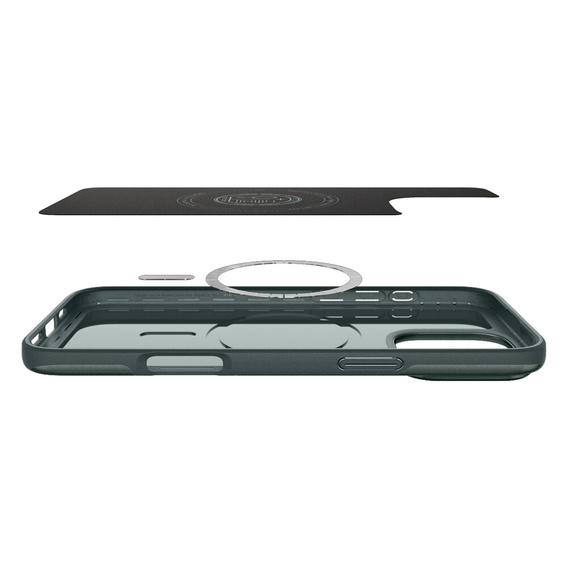 Pouzdro Spigen pro iPhone 16 Pro, Thin Fit Mag, zelené + 9H tvrzené sklo