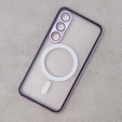 Magnetické pouzdro Dual Glass MagSafe pro Samsung Galaxy S23, fialové