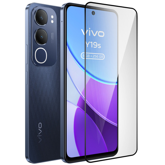 3D tvrzené sklo pro Vivo Y19s, černý rámeček
