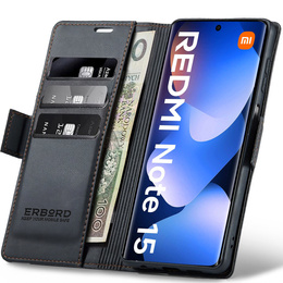 Pouzdro s klopou ERBORD Glossy Litchi pro Xiaomi Redmi Note 15 5G