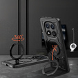 Pouzdro pro Xiaomi Redmi Note 14 Pro 5G /  Poco X7 5G, Military MagSafe, černé + 9H sklo
