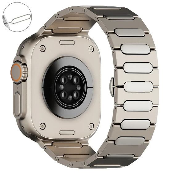 Náramek pro Apple Watch 1/2/3/4/5/6/7/8/9/SE/ULTRA/ULTRA 2 42/44/45/49MM, titanový