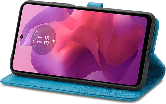 Klopové pouzdro pro Motorola Moto E14, Mandala, modré