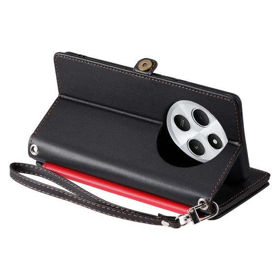 Klopové pouzdro pro Xiaomi Redmi 14C / Xiaomi Poco C75, Wallet Zipper Pocket, černé