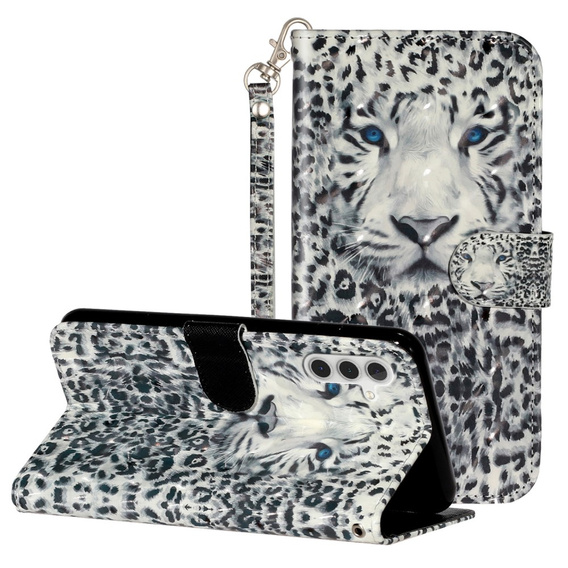 Klopové pouzdro pro Samsung Galaxy A35 5G, Wallet, Leopard