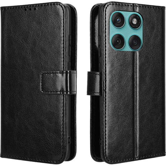 Klopové pouzdro pro Motorola Edge 60 / 60 Fusion, Crazy Horse Wallet, černé