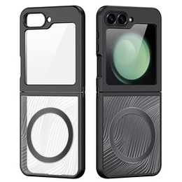Pouzdro DuxDucis pro Samsung Galaxy Z Flip7 FE / Z Flip6, Aimo case, pro MagSafe, transparentní / černé