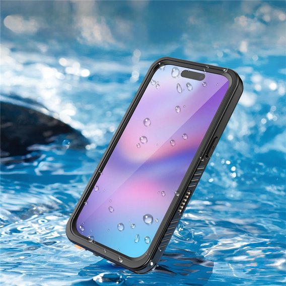 Redpepper pouzdro pro iPhone Air, vodotěsné, IP68, pro MagSafe, průhledné s černými boky