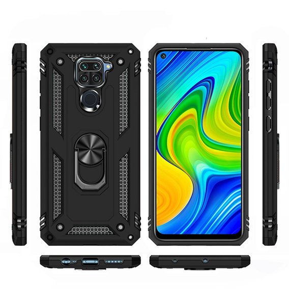 Pancéřové pouzdro pro Xiaomi Redmi Note 9, Nox Case Ring, černé