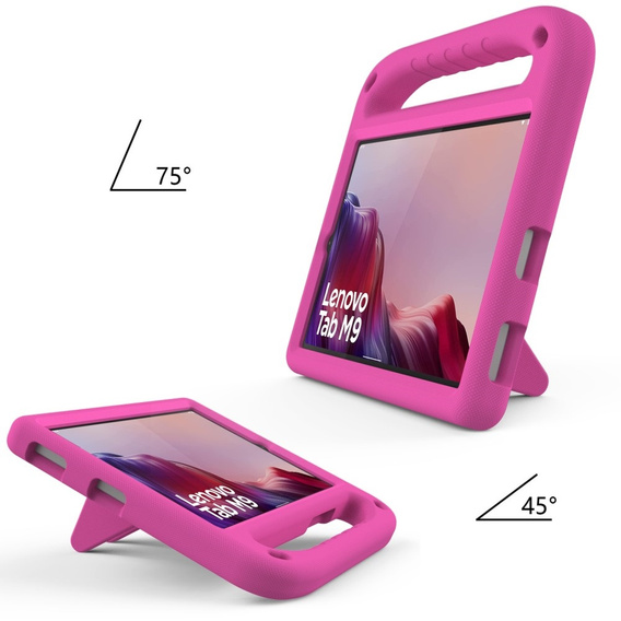 Dětské pouzdro pro Lenovo Tab M9, dětské pouzdro s rukojetí, růžové