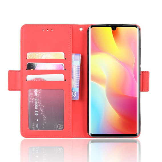 Klopové pouzdro pro Xiaomi Mi Note 10 Lite, Card Slot, červené