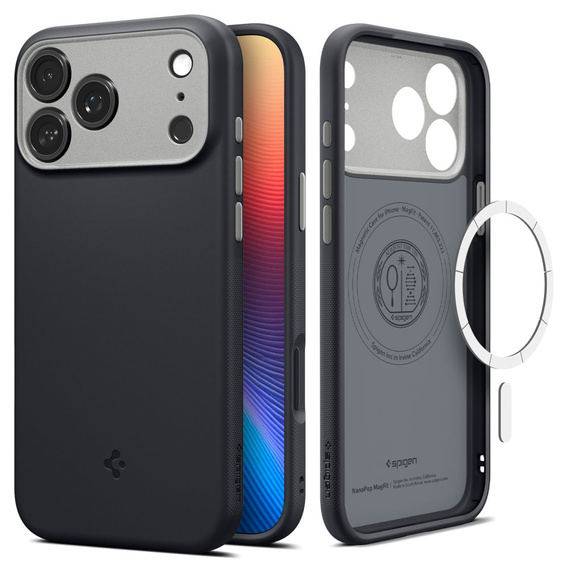 Spigen pouzdro pro iPhone 17 Pro, Nano Pop Mag MagSafe, Black Sesame