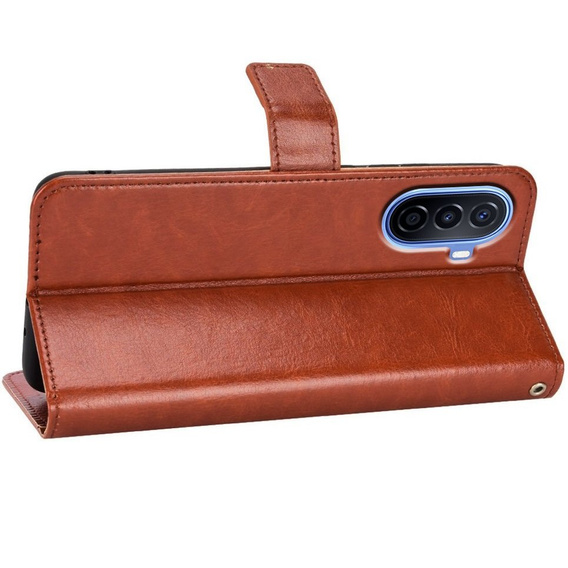 Klopové pouzdro pro Huawei Nova Y70 4G, Crazy Horse Wallet, hnědé