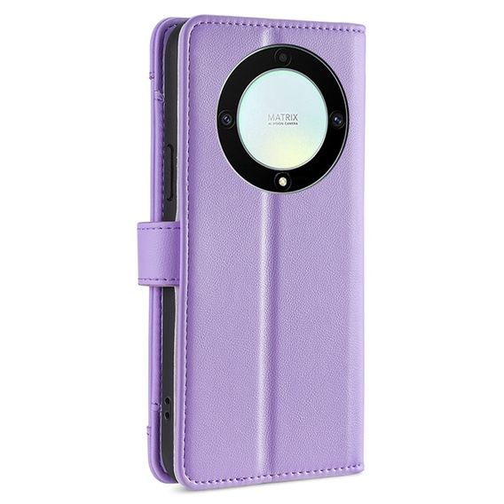 Klopové pouzdro pro Honor Magic5 Lite, Wallet Zipper Pocket, fialové