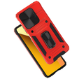 Pancéřové pouzdro pro Xiaomi Redmi Note 13 5G, CamShield Slide, červené + tvrzené sklo 9H