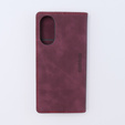 Pouzdro pro Oppo A78 4G, ERBORD Vintage peněženka s klopou, červené