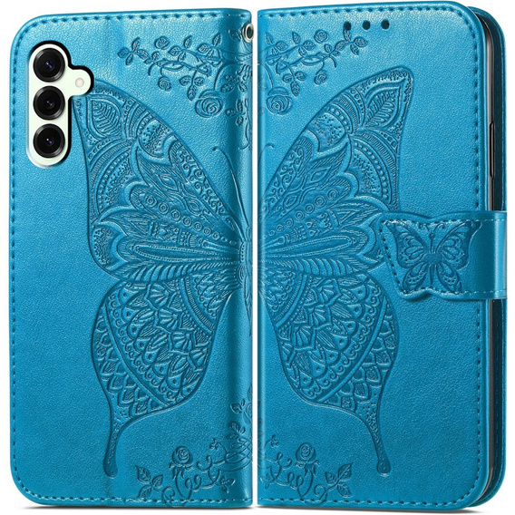 Klopové pouzdro pro Samsung Galaxy S25 FE, Butterfly, modré