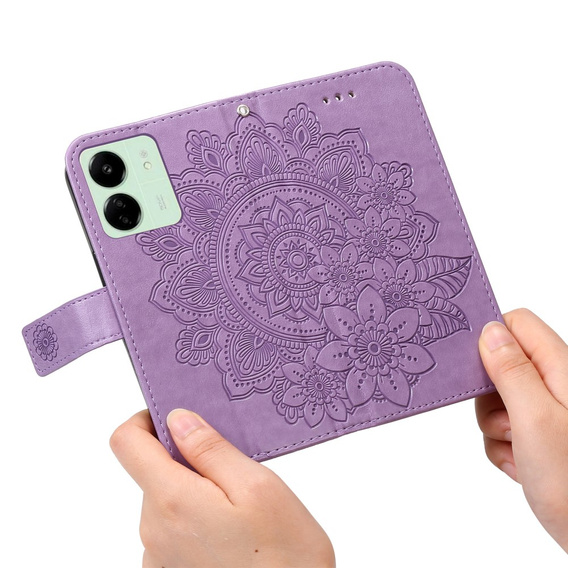 Klopové pouzdro pro Xiaomi Redmi 13C / Poco C65, Mandala Flower, fialové