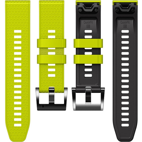 Silikonový řemínek pro Garmin Fenix 7 / Forerunner 965 / 955 / 945 / 935, žlutý / černý