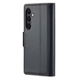 Pouzdro pro Samsung Galaxy A55, ERBORD Glossy Litchi, flipová peněženka, černé